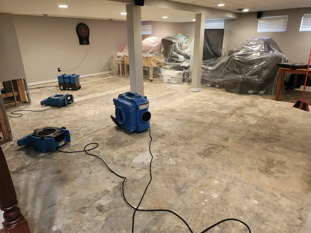 Restoration equipment on a Denton job
