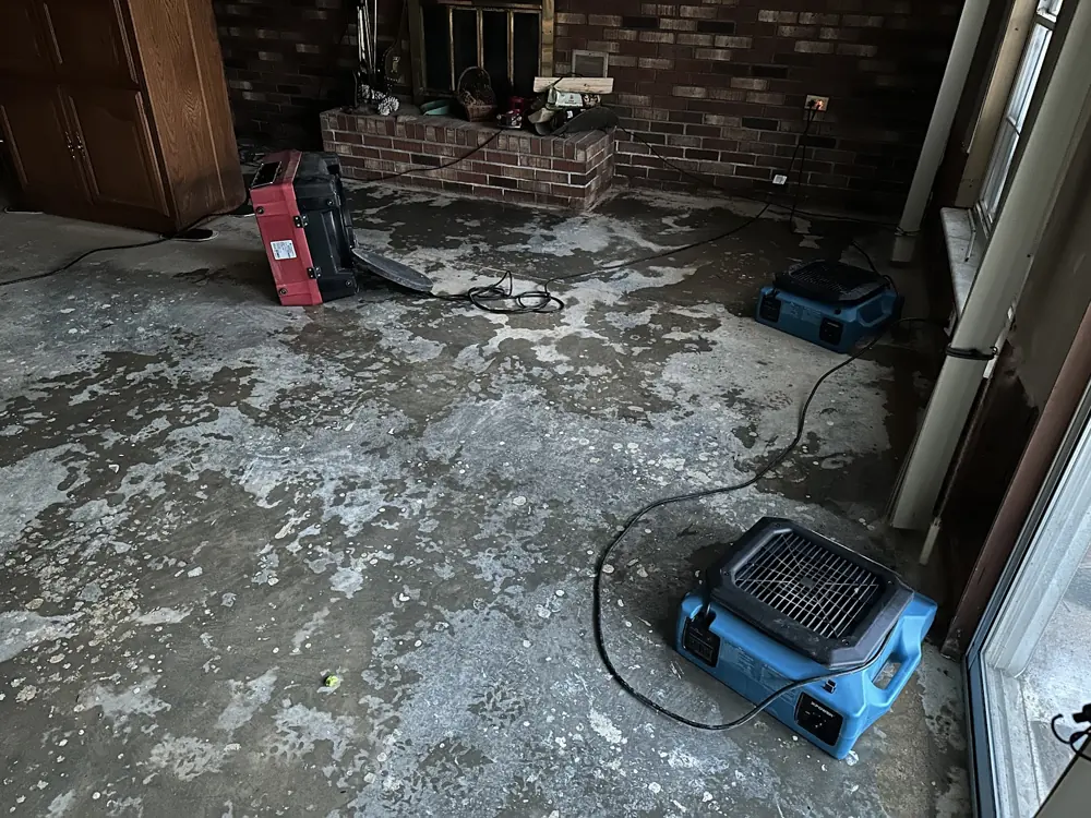Restoration equipment on a Denton job