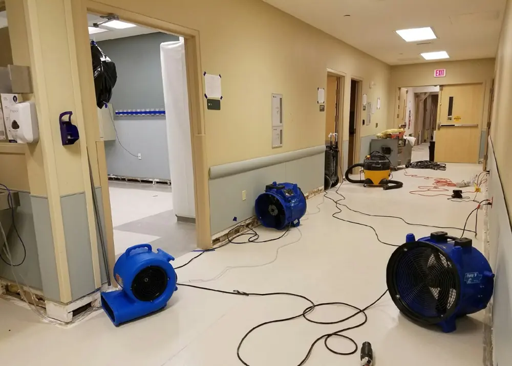 Restoration equipment on a Denton job