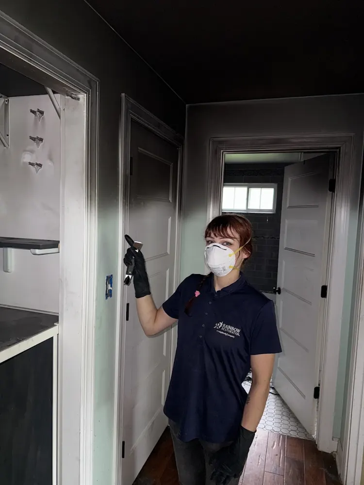 Quality Restoration of Denton technician in protective gear on a job in Denton